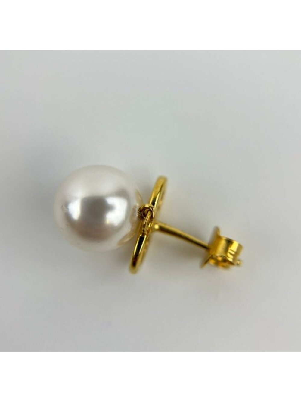 Celine Logo Triomphe Earrings Gold Vintage - Picture 6 of 16